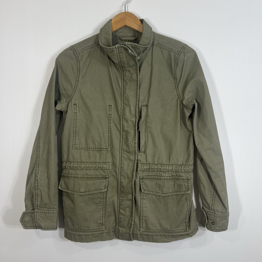 Madewell Passage Utility Jacket Women's Size Small Army Green Full Zip Pockets - Picture 4 of 12